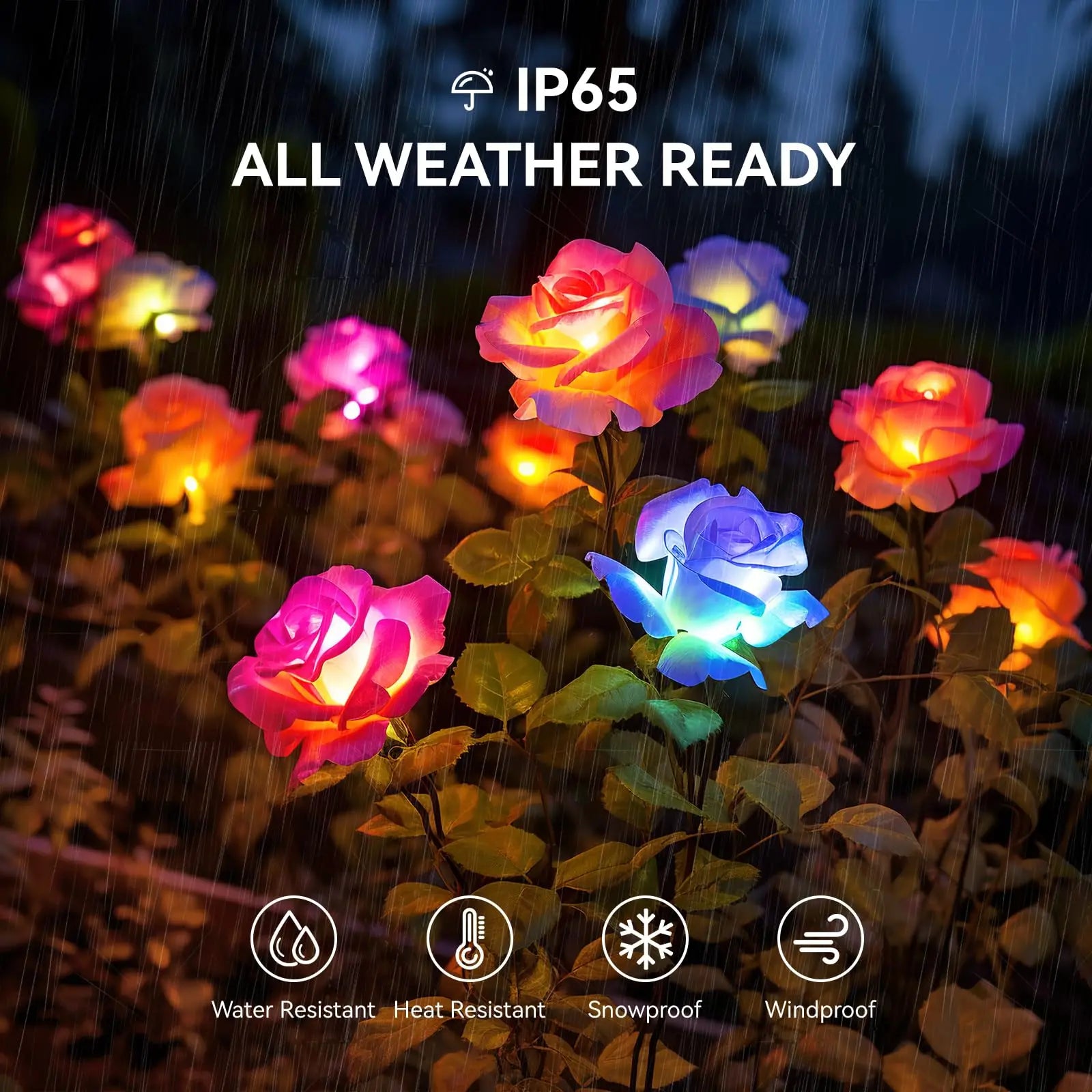 Solar Garden Lights 7 Color Changing Flowers