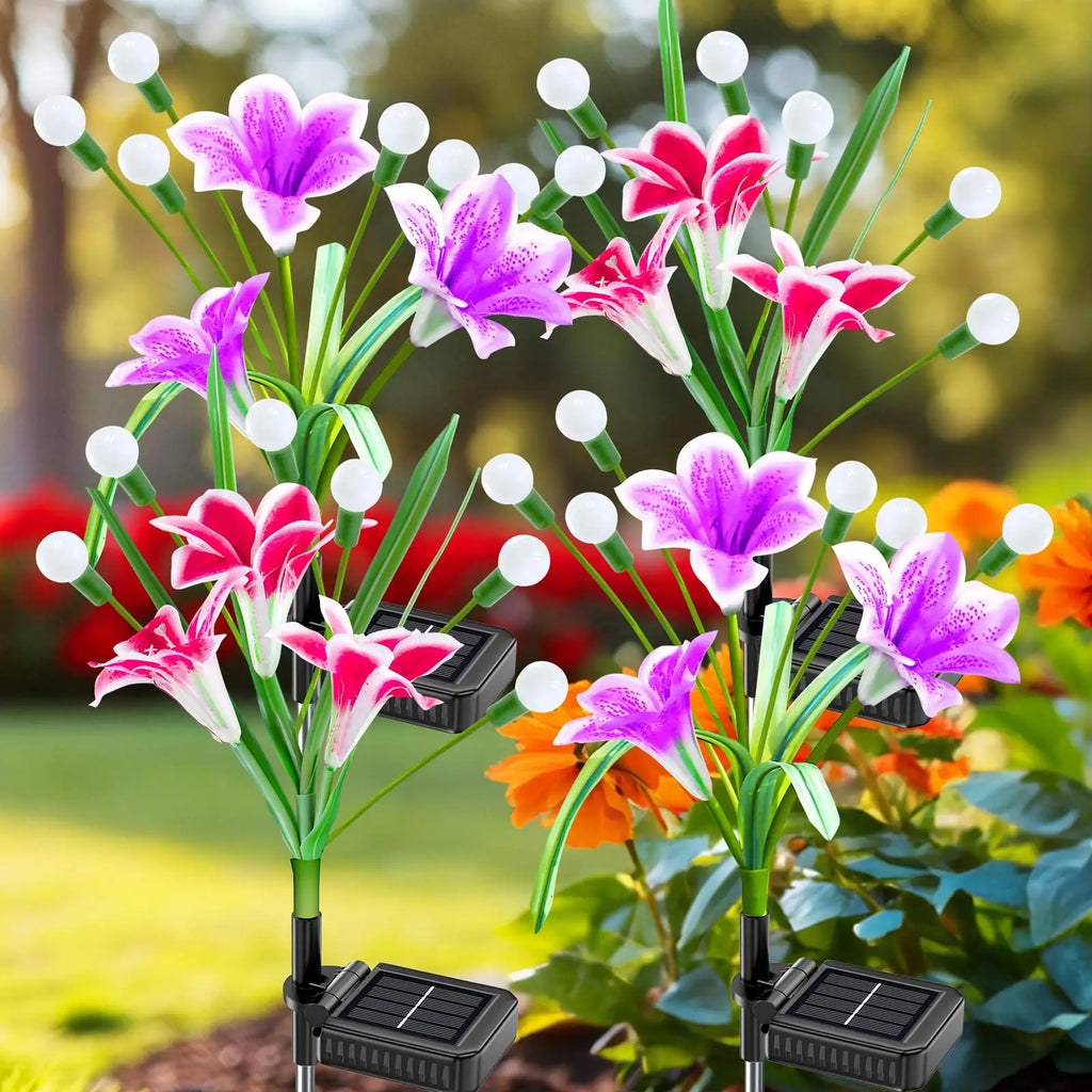 Solar Firefly Swaying Light with Colorful LED Lily Flower