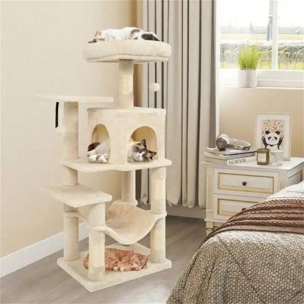44-Inch Multi-Level Cat Tree with Sisal Scratching Posts