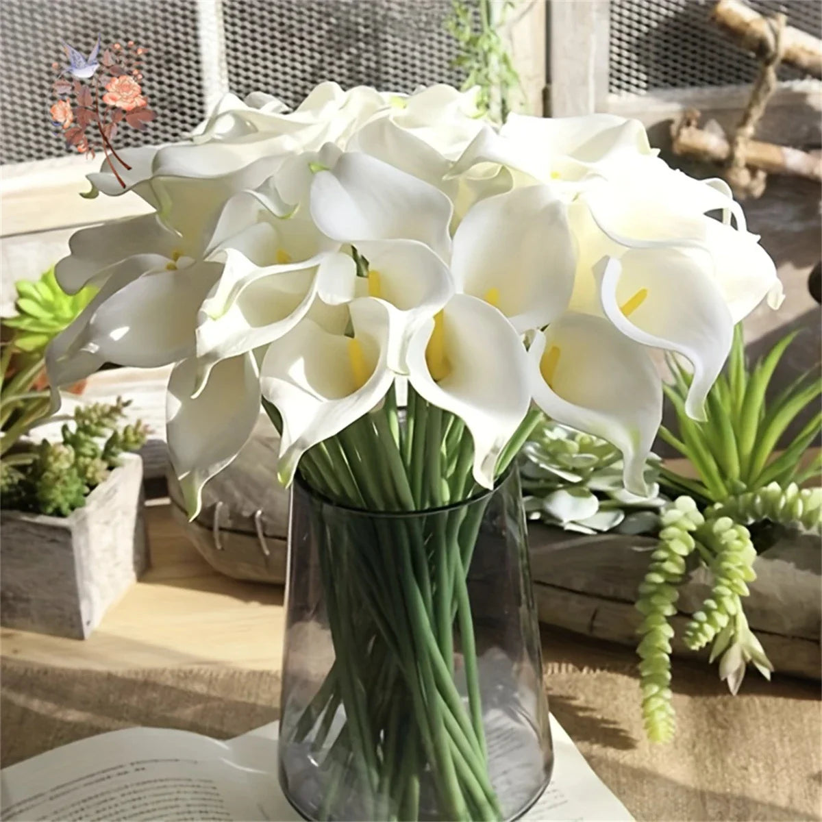 10Pcs White Artificial Calla Lily Flowers