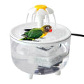 Indoor bird bath for parakeets, budgies, cockatiels with fountain