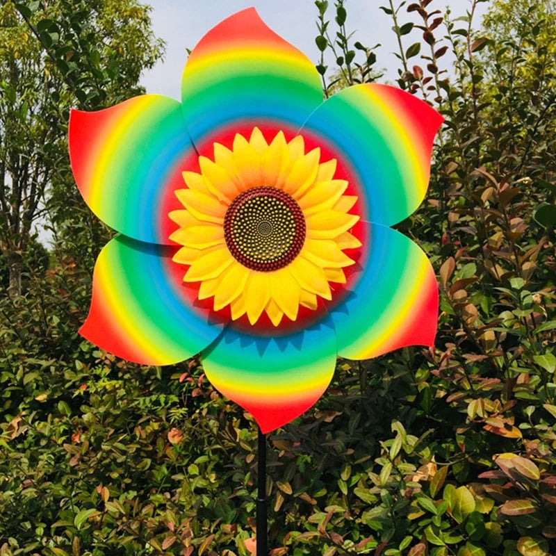 4PCS Outdoor Colorful Sunflower Wind Spinner