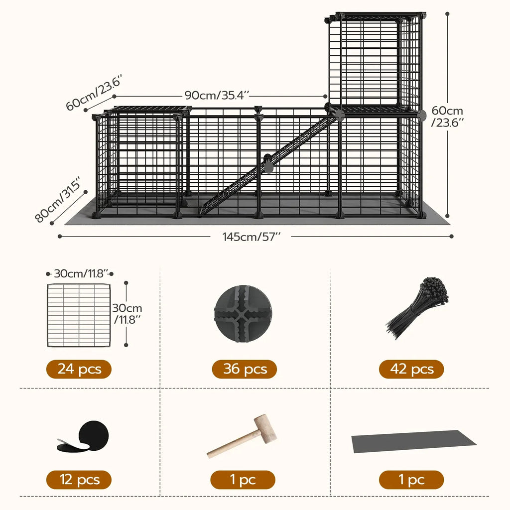 Cage with Waterproof Mat, Small Animal Playpen