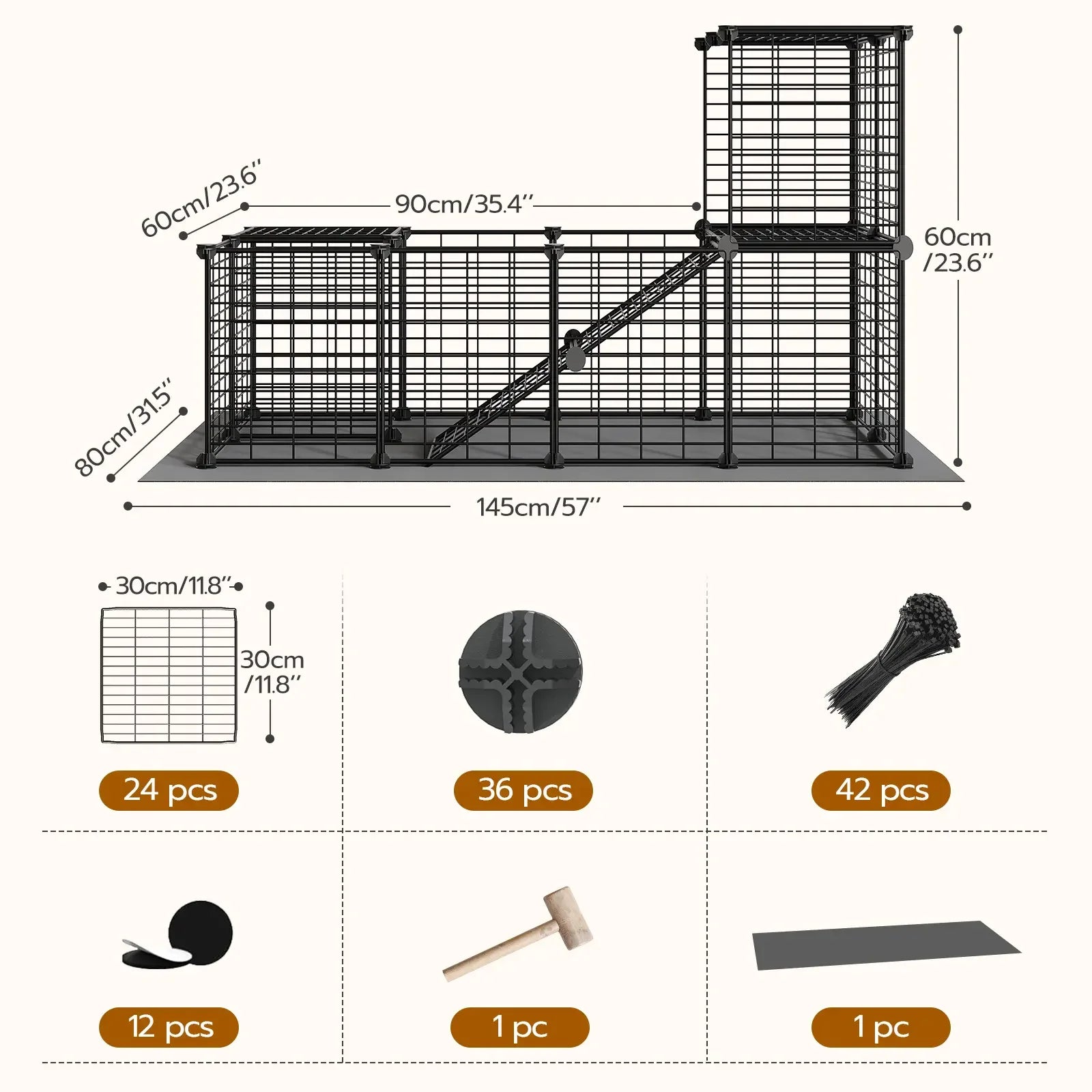 Cage with Waterproof Mat, Small Animal Playpen