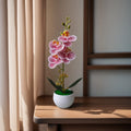 Realistic Artificial Orchid Potted Plant with Plastic Pot