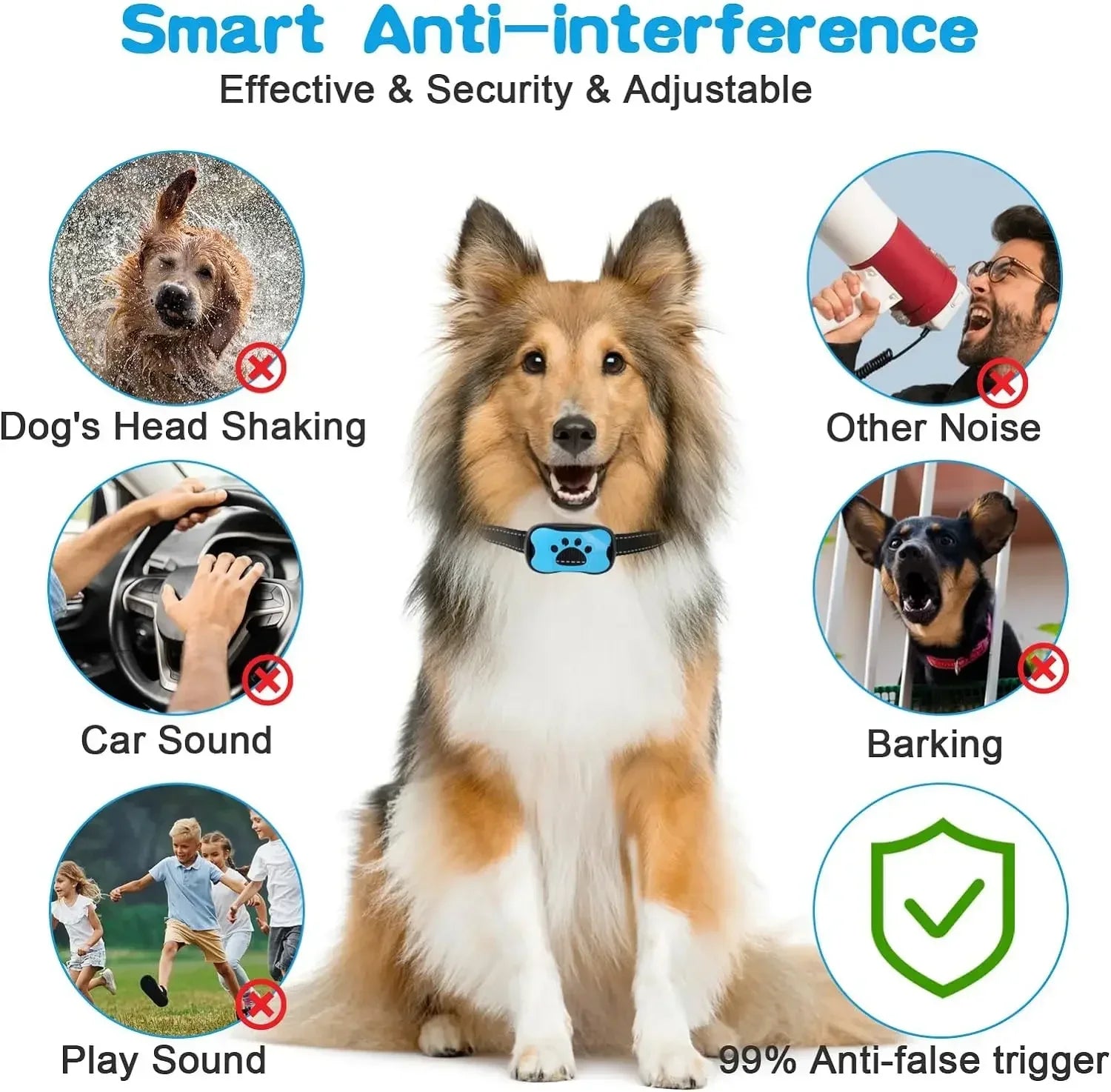Dog Anti Barking USB Rechargeable Training Collar