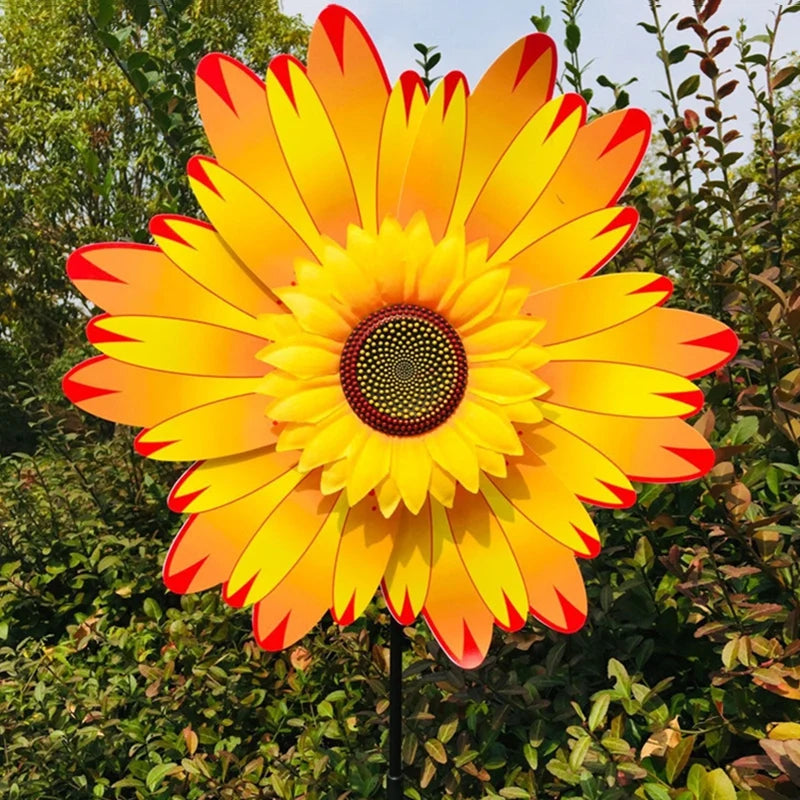 4PCS Outdoor Colorful Sunflower Wind Spinner