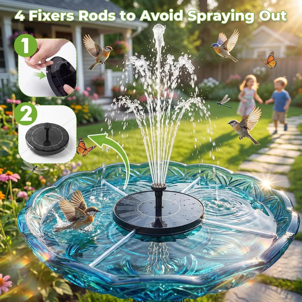  Solar Fountain with 6 Nozzles and 4 Crash Bars