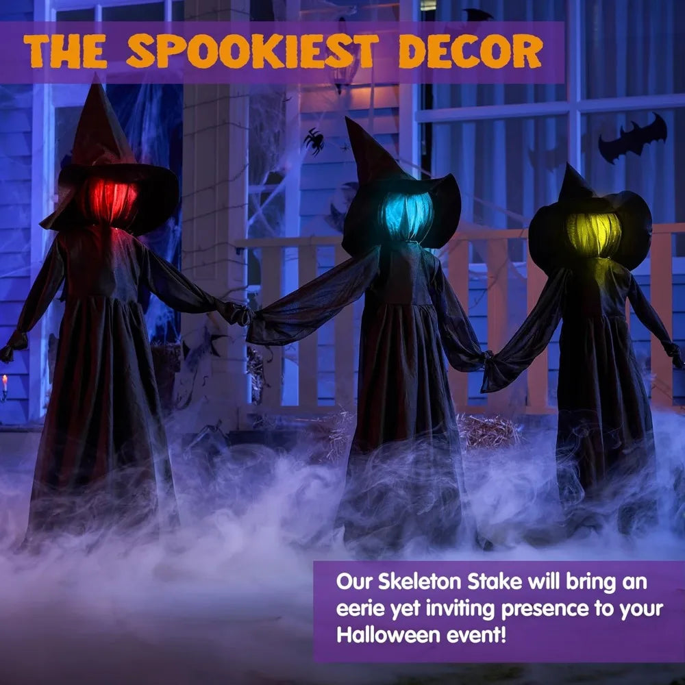 3 Pack 51'' Halloween Witch Decorations Outdoor Yard Stakes
