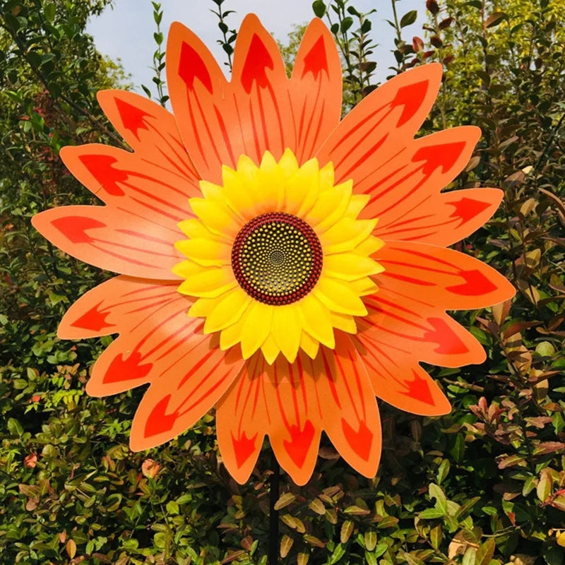4PCS Outdoor Colorful Sunflower Wind Spinner