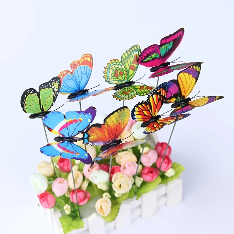 10pcs 3D Colorful Butterfly Stakes