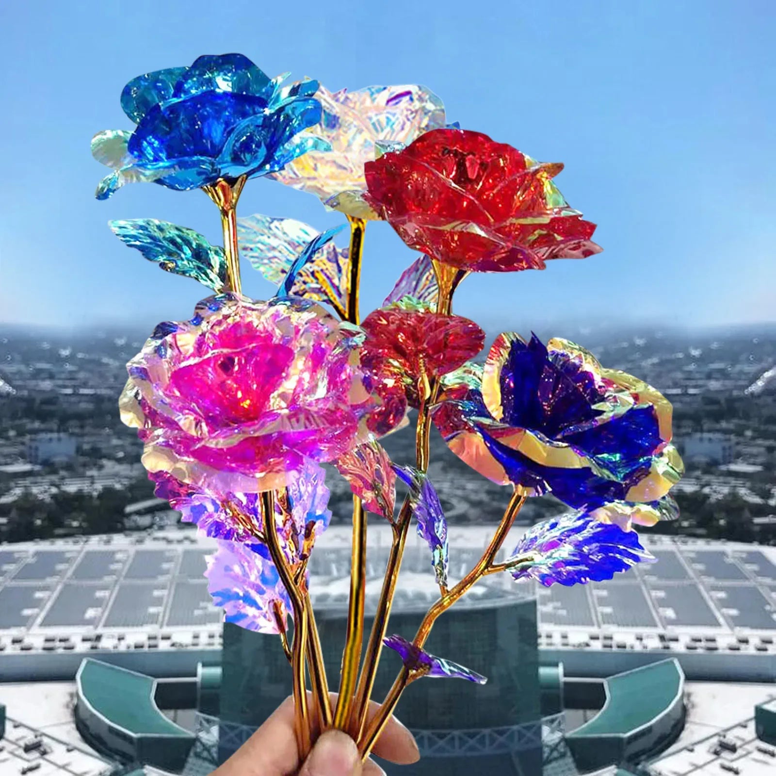 50/5Pcs Artificial Rose Flower