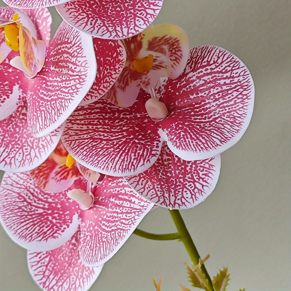 Realistic Artificial Orchid Potted Plant with Plastic Pot