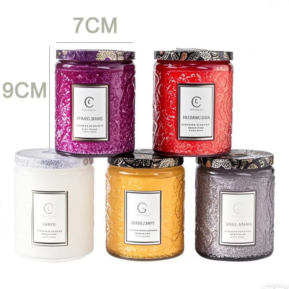 Glass Scented Soy Wax Aromatherapy Candle | 5 Scents | 40 Hour Long Burn