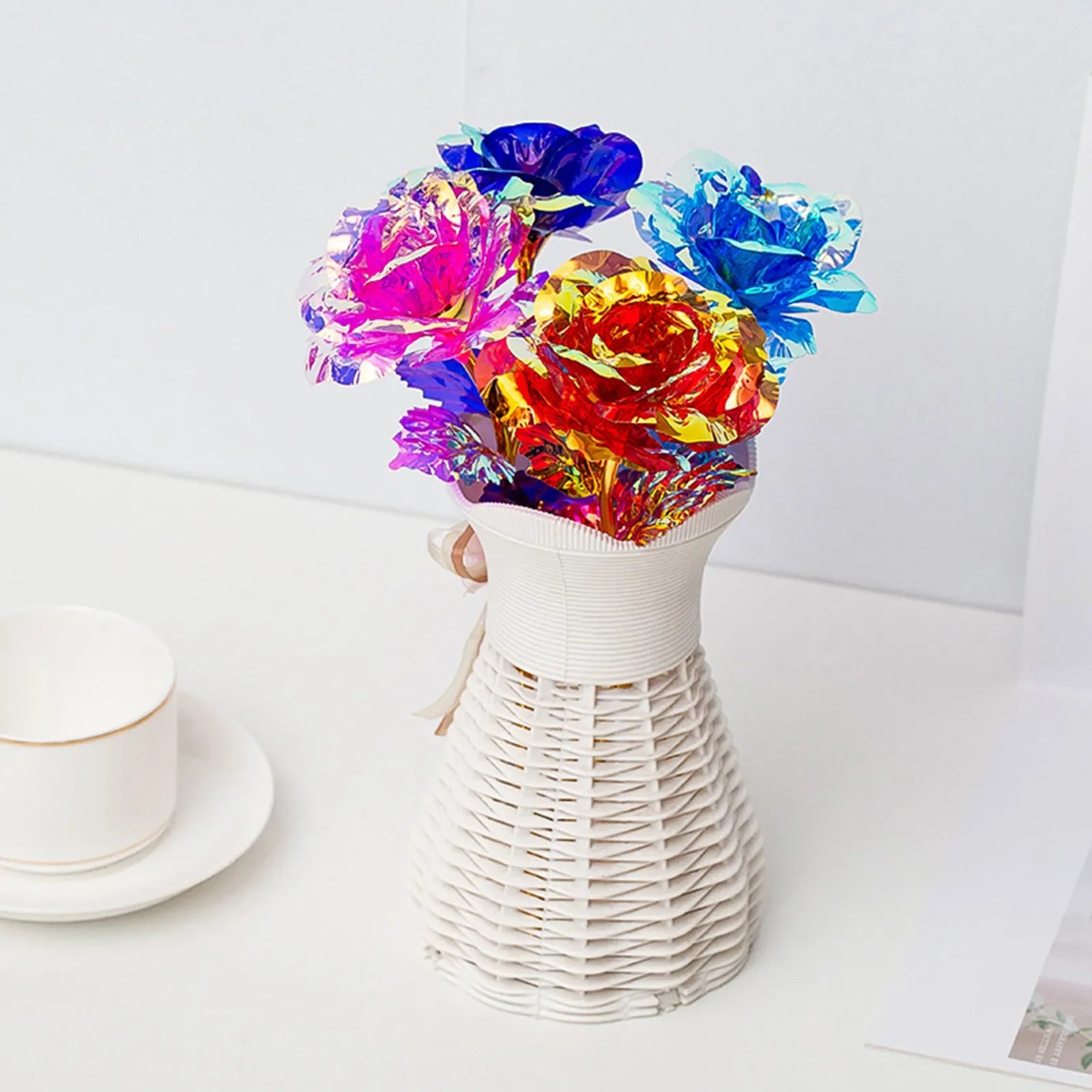 50/5Pcs Artificial Rose Flower