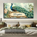 Oriental peacock canvas mural, symbolizing peace and rebirth