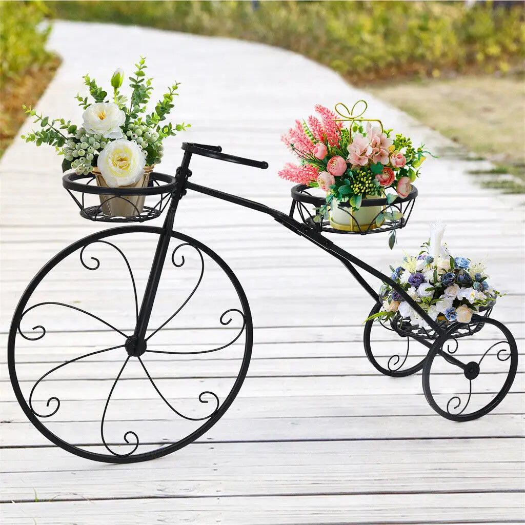 Metal 3 Tier Bicycle Plant Stand