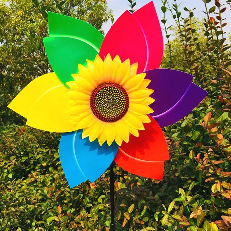 4PCS Outdoor Colorful Sunflower Wind Spinner