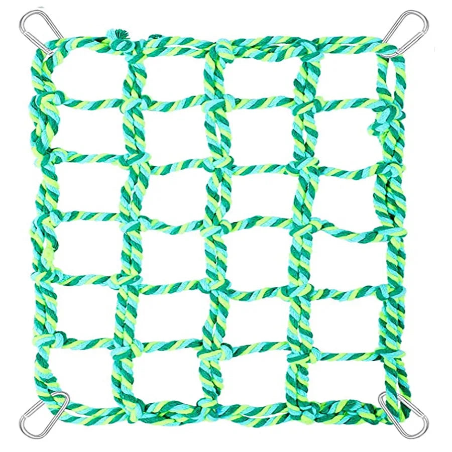 Pet Hamster Squirrel Parrot Colorful Hand Woven Climbing Net