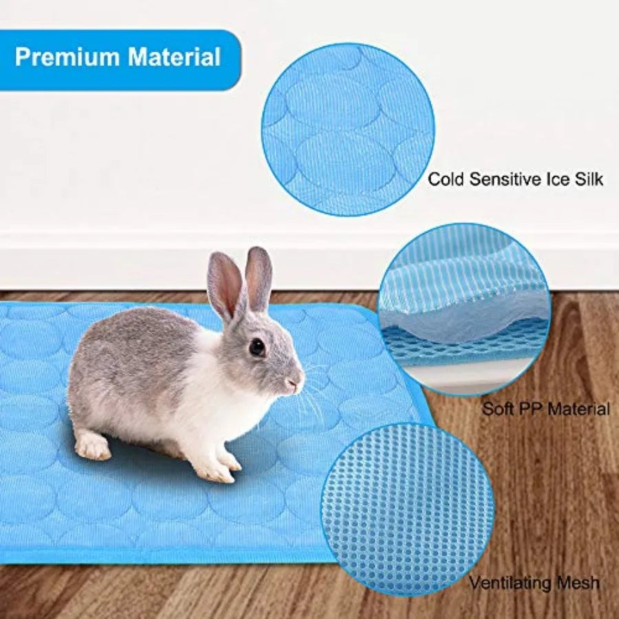 2PCS Summer Cooling Mat for Rabbit, Guinea Pig, Hamster, Cat, Small Dog