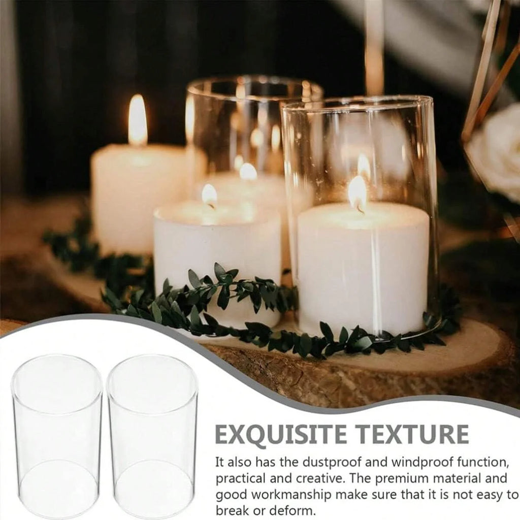 Large capacity Cylinder Wedding Glass Cup Candlestick, Straight Tube Glass Vase