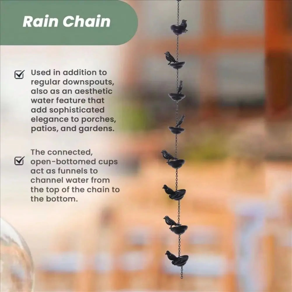 Adjustable Rain Catcher Chain With Bell For Gutters