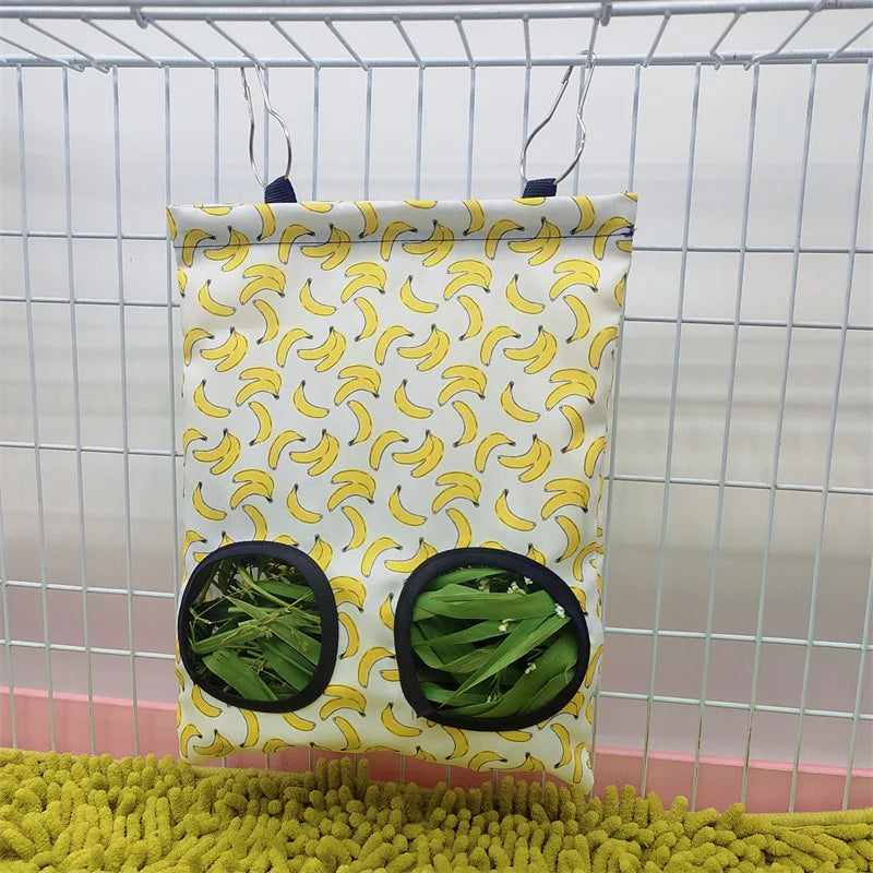 Hanging Hay Bag with hooks for Bunny Guinea Pigs Rabbit 2/3 Holes