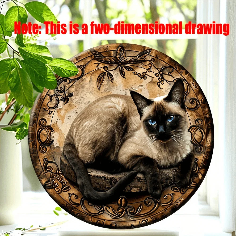 Vintage Siamese Cat Aluminum Wall Art