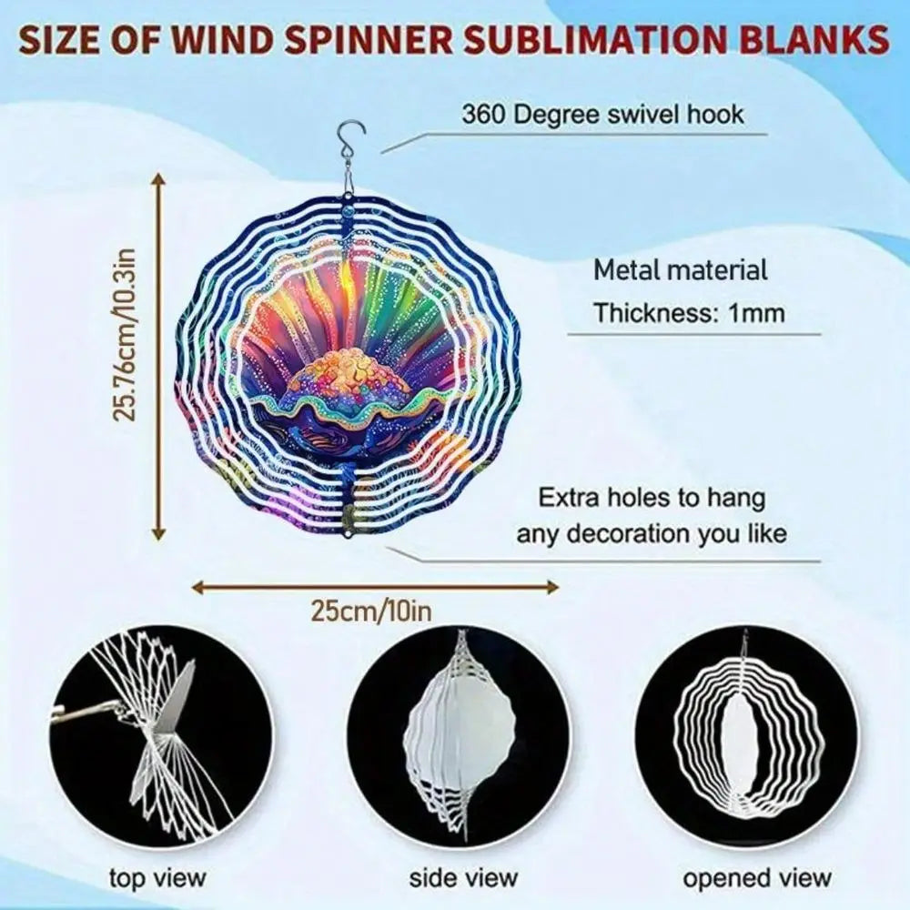 Colorful 360 degree metal wind spinner