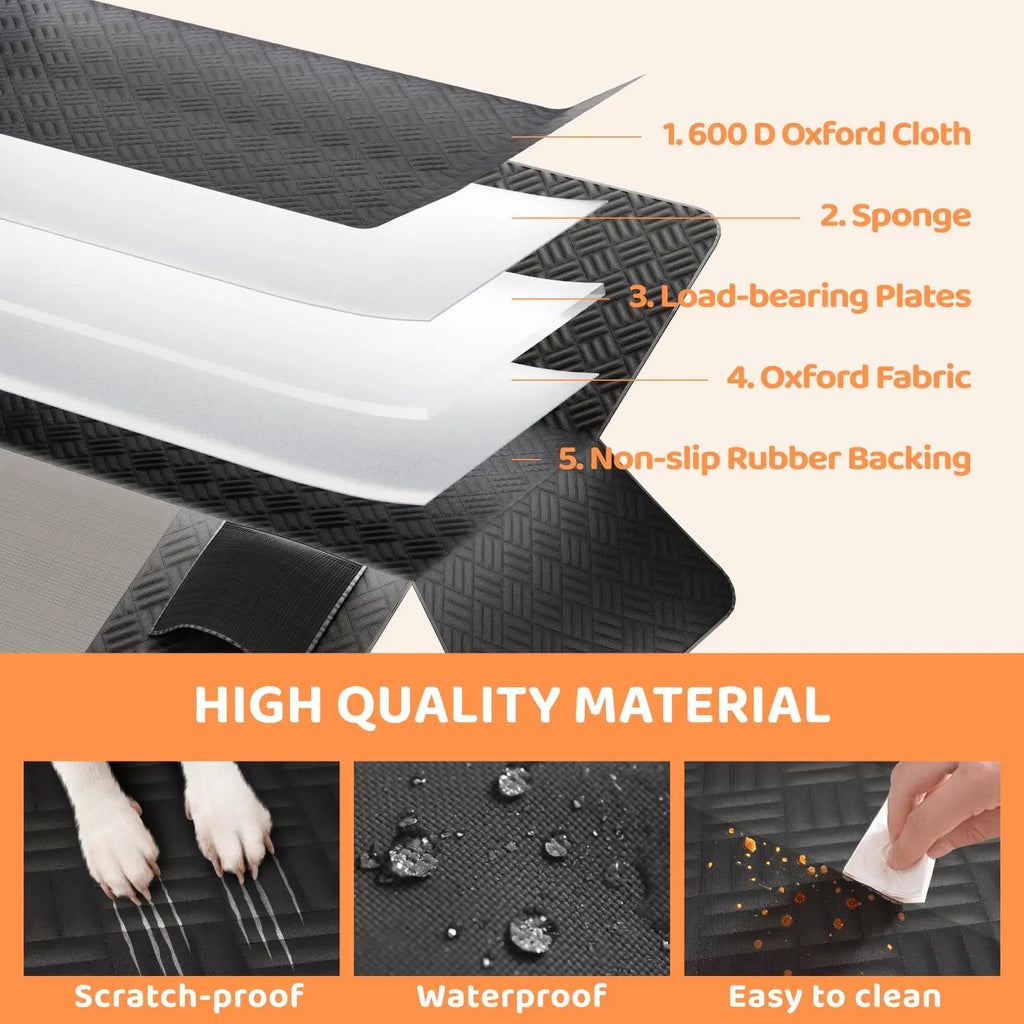 Rear Dog Seat Cover, Hard Bottom Rear Seat Extender