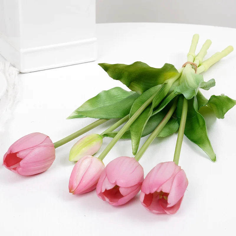 5pcs Luxury Tulip Artificial Flowers Bouquet