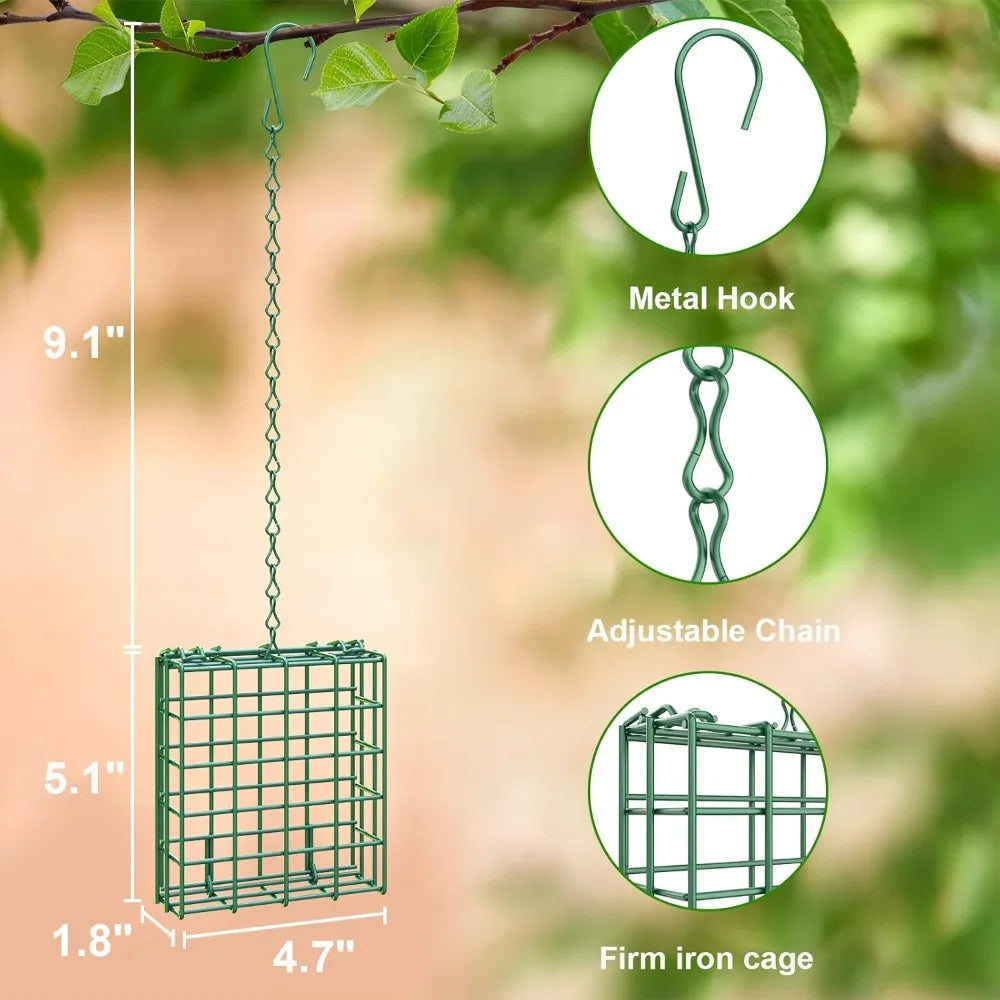 Outdoor Suet Feeder Cage Hanging Basket