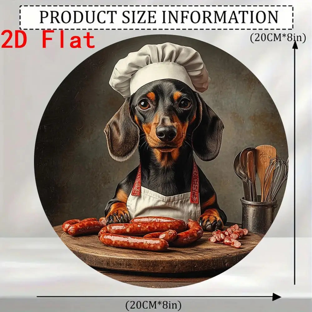2D Aluminum Dog With Sausages Wall Art