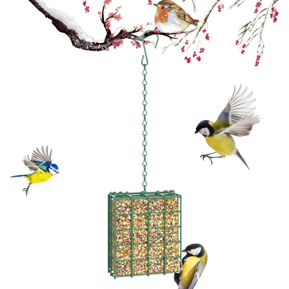 Outdoor Suet Feeder Cage Hanging Basket