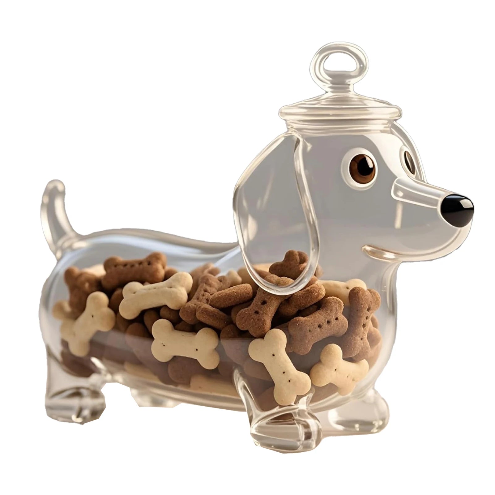 Cute Dachshund Dog Glass Snack Jar With Lid