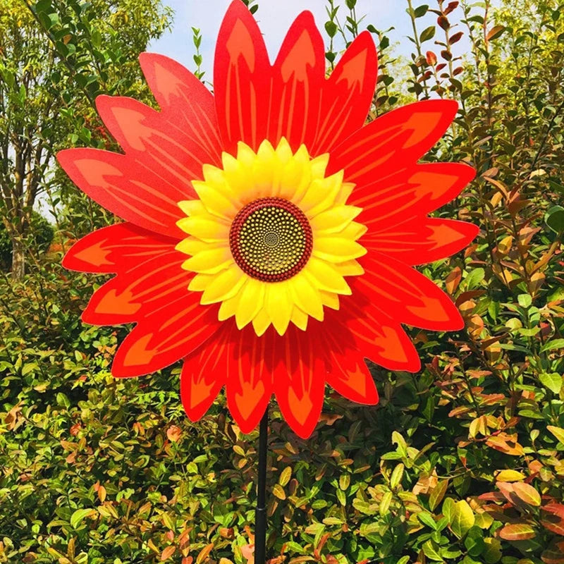 4PCS Outdoor Colorful Sunflower Wind Spinner