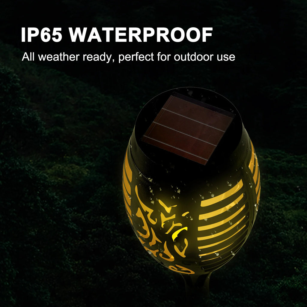 Outdoor LED 4/6/8/12 Pcs Solar Torch Lights with Flickering Flame Waterproof