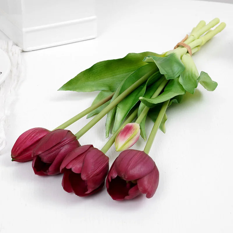 5pcs Luxury Tulip Artificial Flowers Bouquet
