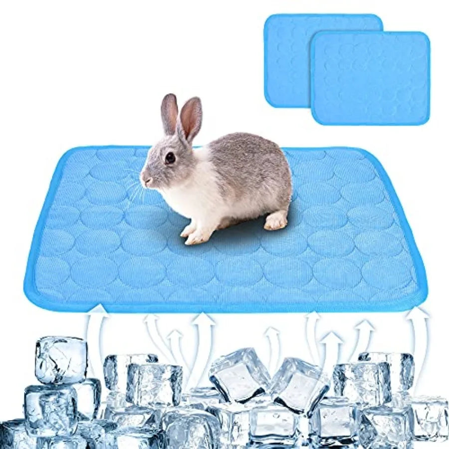 2PCS Summer Cooling Mat for Rabbit, Guinea Pig, Hamster, Cat, Small Dog
