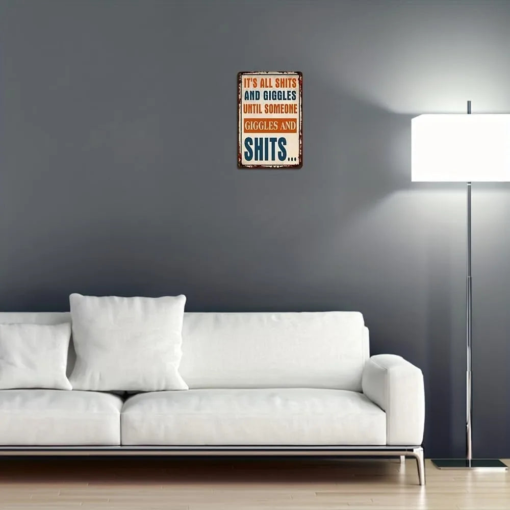 Vintage Bathroom Metal Sign