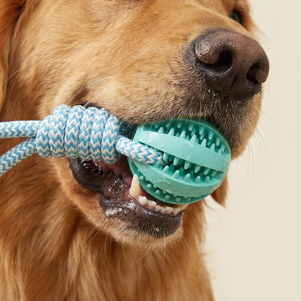 Cotton Rope & Rubber Dog Toy/ Treat Dispenser