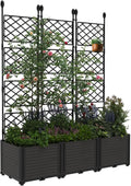 Plastic Planter Box w/ Trellis Rack 5.25FT Tall Raised Garden Bed