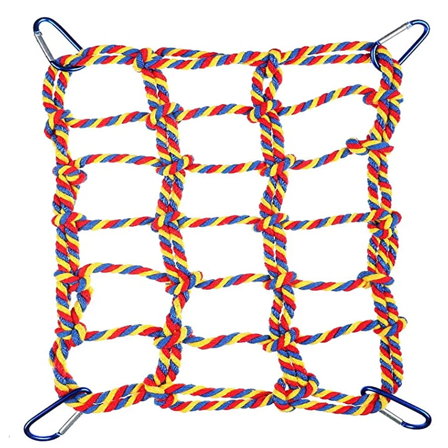 Pet Hamster Squirrel Parrot Colorful Hand Woven Climbing Net