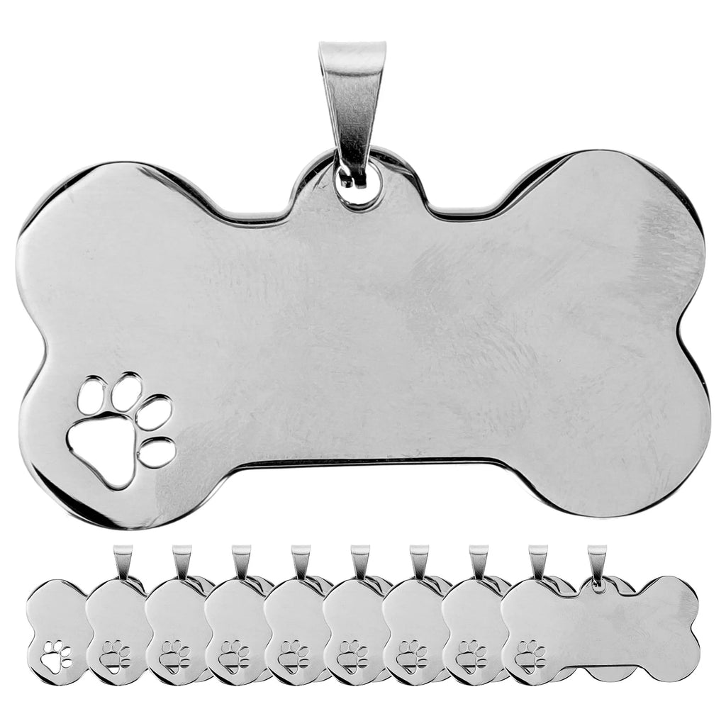 Stainless Steel Pet Id Tags Personalized Engraved 10 Piece