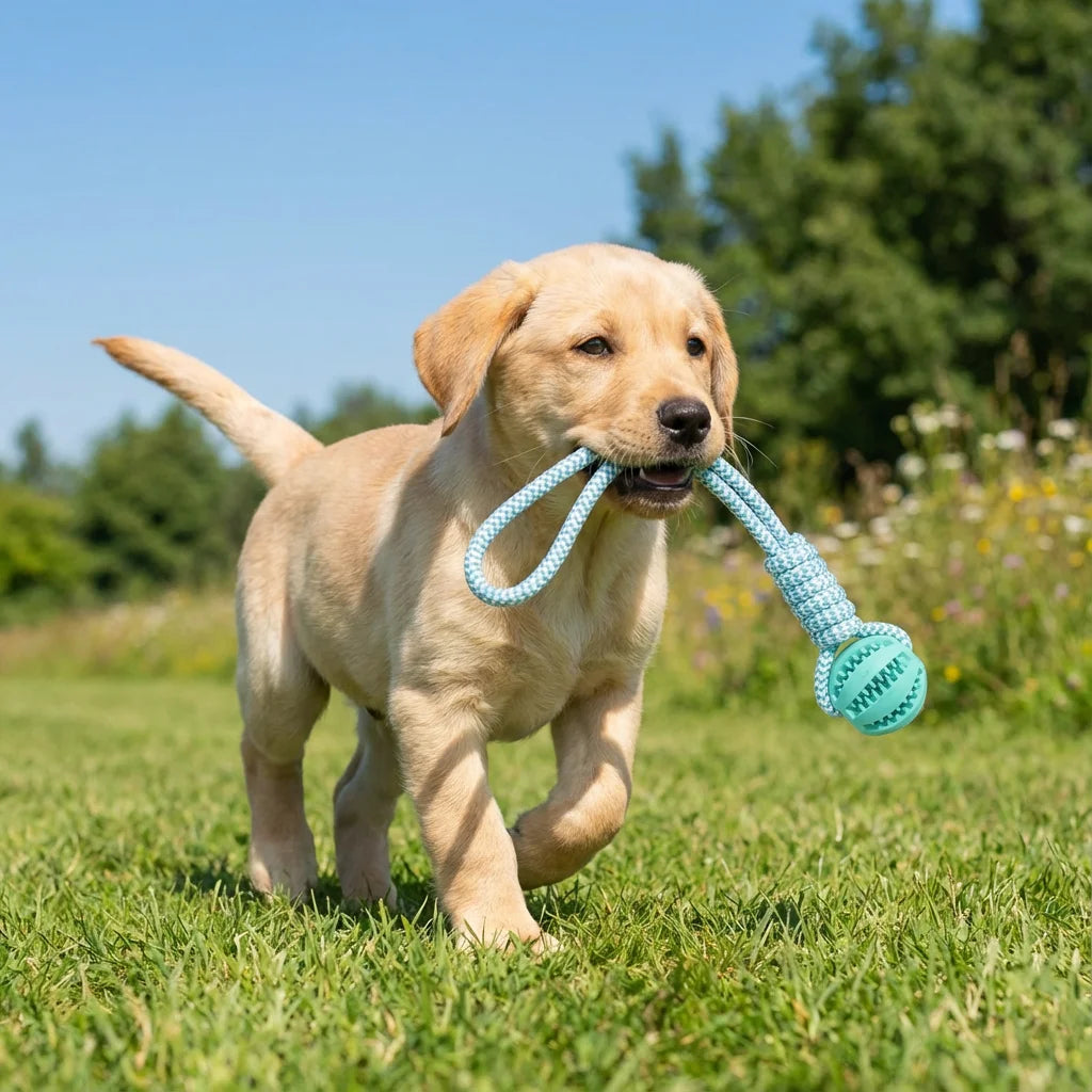 Cotton Rope & Rubber Dog Toy/ Treat Dispenser