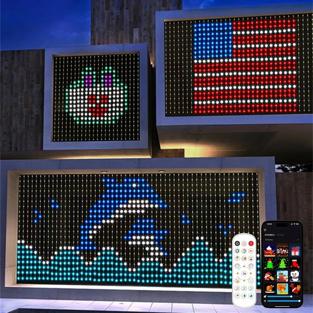 Smart LED Curtain Lights, RGB+IC Color Changing,  APP Remote Control