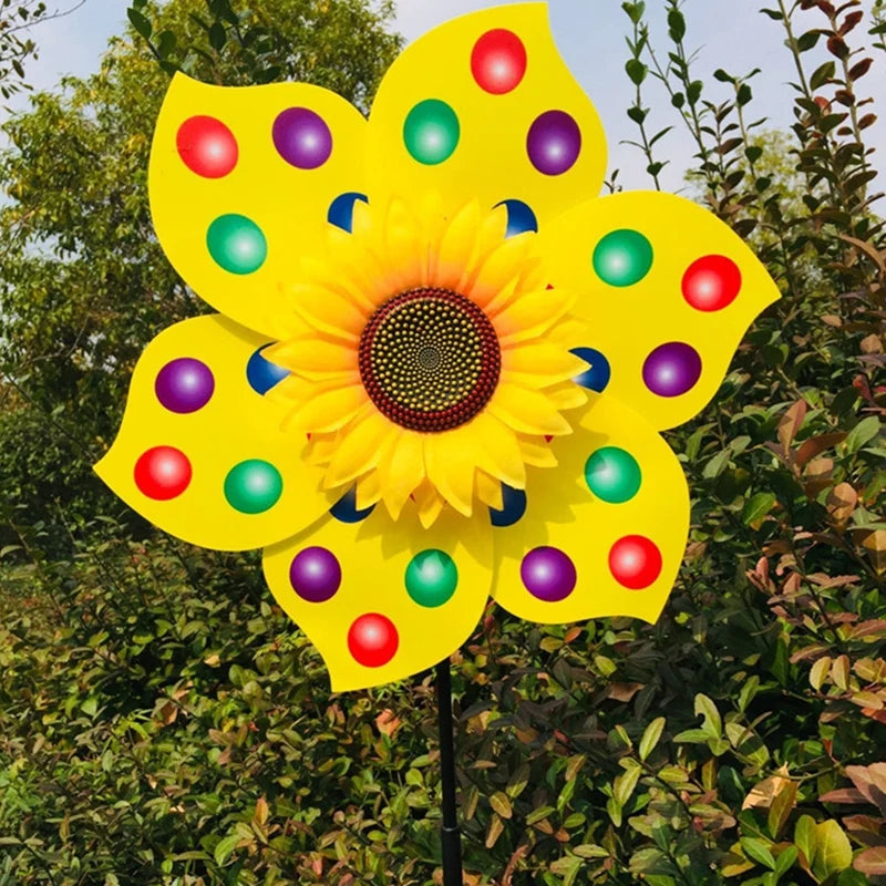 4PCS Outdoor Colorful Sunflower Wind Spinner