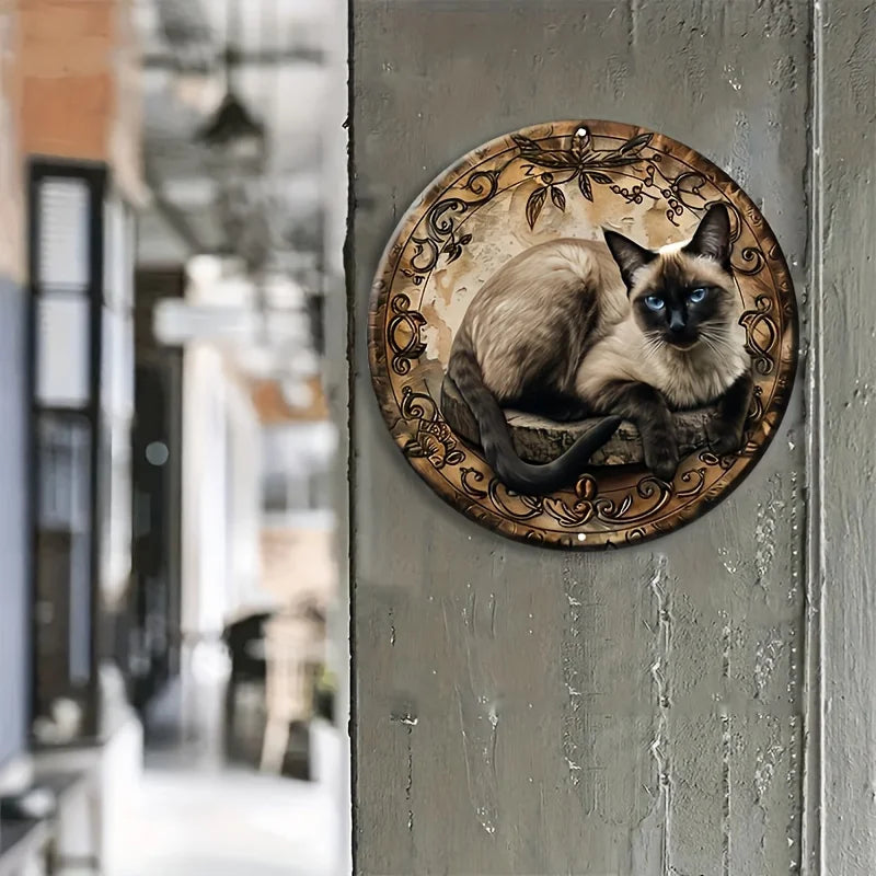 Vintage Siamese Cat Aluminum Wall Art