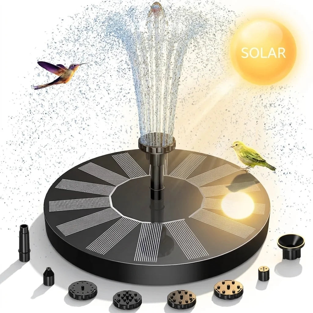  Solar Fountain with 6 Nozzles and 4 Crash Bars