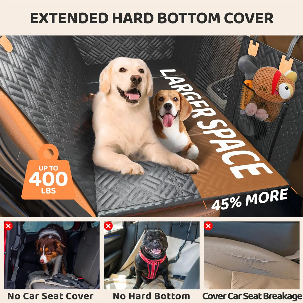 Rear Dog Seat Cover, Hard Bottom Rear Seat Extender